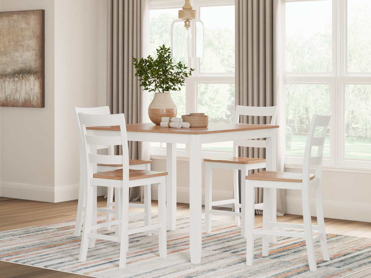 Hoover Furniture Outlet - Ashley Furniture - Gesthaven Counter Height Dining Table and 4 Barstools (Set of 5) - DRM Counter Table Set (5/CN) - D398-223