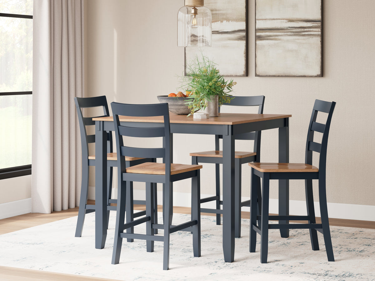 Hoover Furniture Outlet - Ashley Furniture - Gesthaven Counter Height Dining Table and 4 Barstools (Set of 5) - DRM Counter Table Set (5/CN) - D399-223