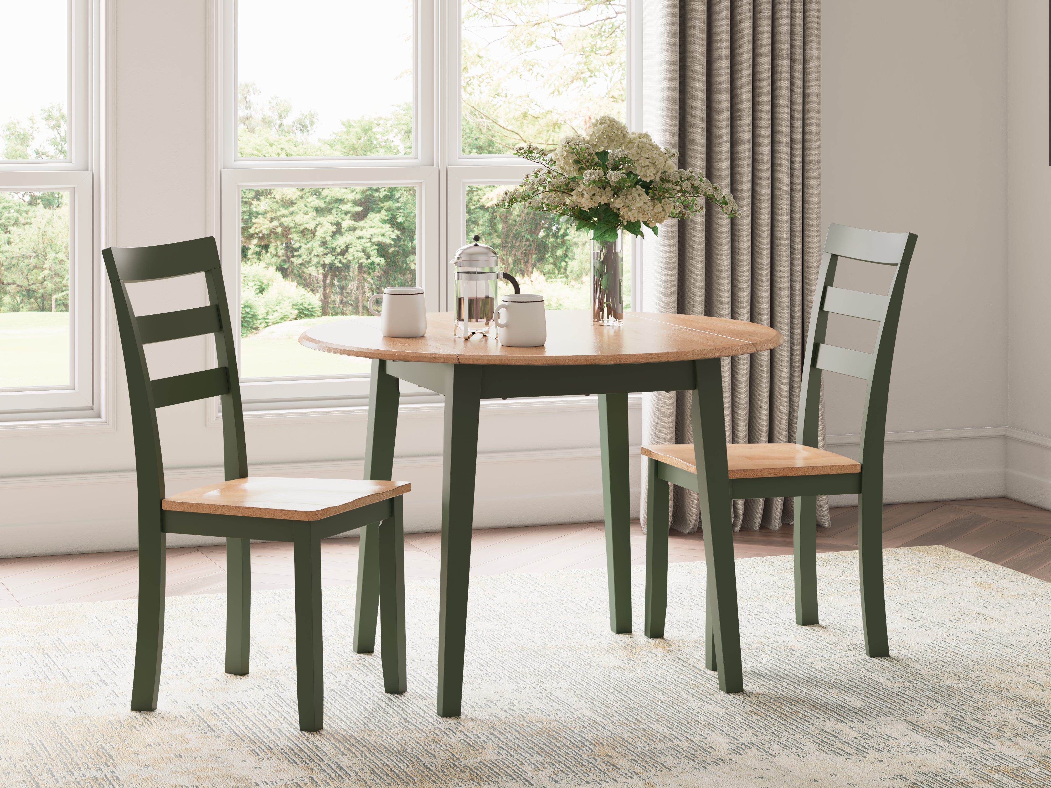 Hoover Furniture Outlet - Ashley Furniture - Gesthaven Dining Table and 2 Chairs - Dining Table and 2 Chairs - D401D4