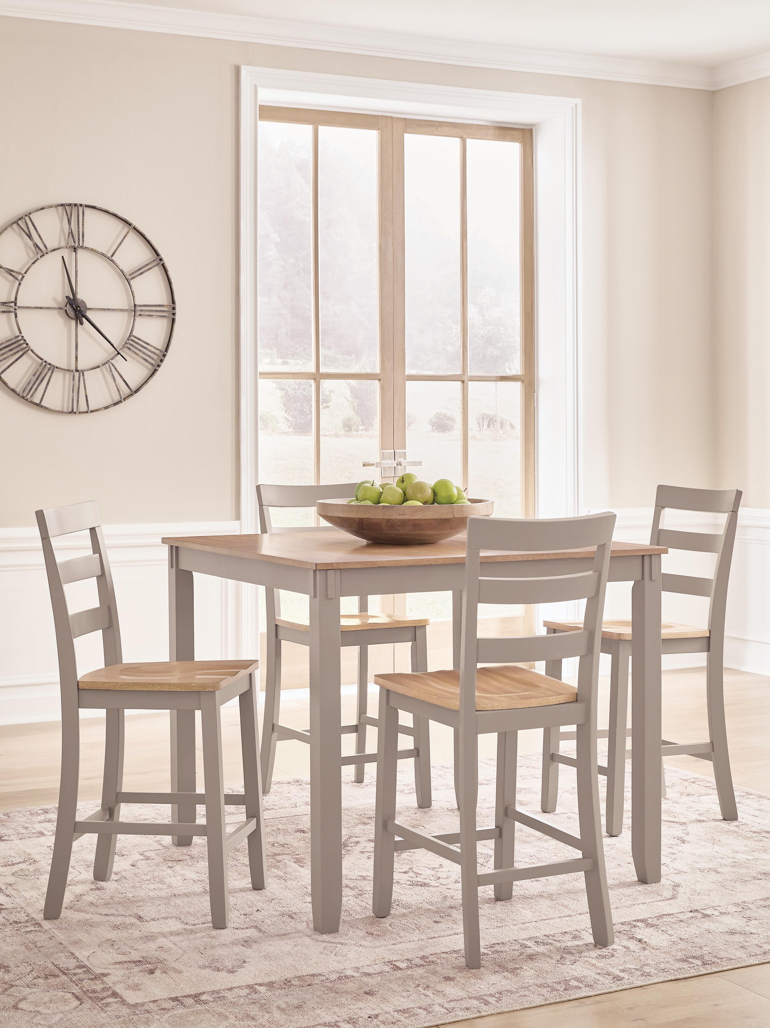 Hoover Furniture Outlet - Ashley Furniture - Harperfeld Counter Height Dining Table and 4 Counter Stools - DRM Counter Table Set (5/CN) - PCD403-223