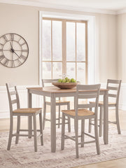 Hoover Furniture Outlet - Ashley Furniture - Harperfeld Counter Height Dining Table and 4 Counter Stools - DRM Counter Table Set (5/CN) - PCD403-223