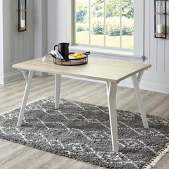 Hoover Furniture Outlet - Ashley Furniture - Grannen Dining Table - Rectangular Dining Room Table / White/Natural - D407-25