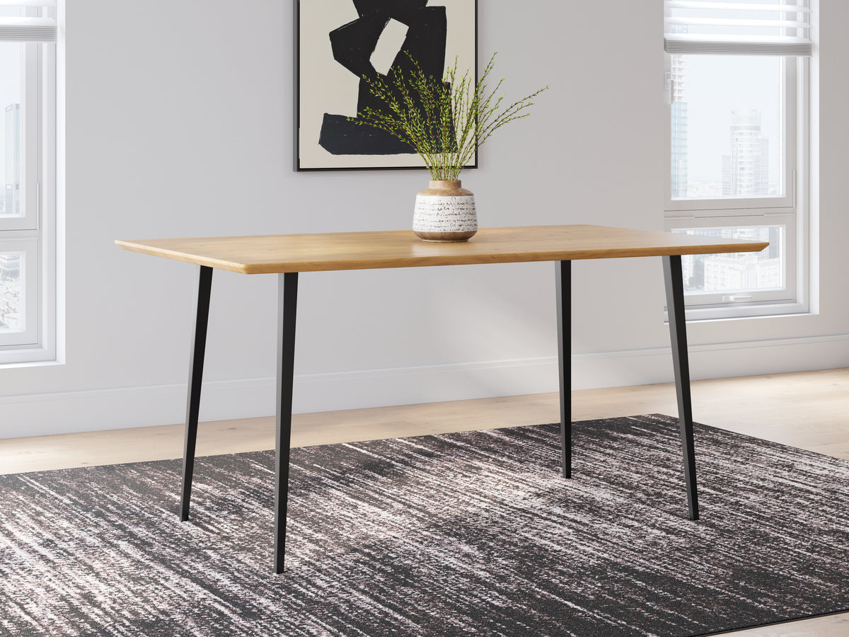 Hoover Furniture Outlet - Ashley Furniture - Gretlynn Dining Table - Rectangular Dining Room Table / Black/Natural - D501-25
