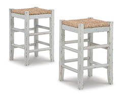 Hoover Furniture Outlet - Ashley Furniture - Mirimyn Counter Height Bar Stool (Set of 2) - Counter Height Bar Stool (Set of 2) / White - D508-224X2