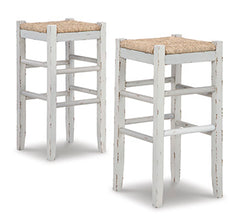 Hoover Furniture Outlet - Ashley Furniture - Mirimyn Bar Height Bar Stool (Set of 2) - Bar Height Bar Stool (Set of 2) / White - D508-230X2