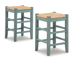 Hoover Furniture Outlet - Ashley Furniture - Mirimyn Counter Height Bar Stool (Set of 2) - Counter Height Bar Stool (Set of 2) / Teal - D508-324X2