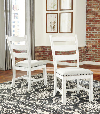 Hoover Furniture Outlet - Ashley Furniture - Valebeck Dining Chair (Set of 2) - Dining Chair (Set of 2) / Beige/White - D546-01X2