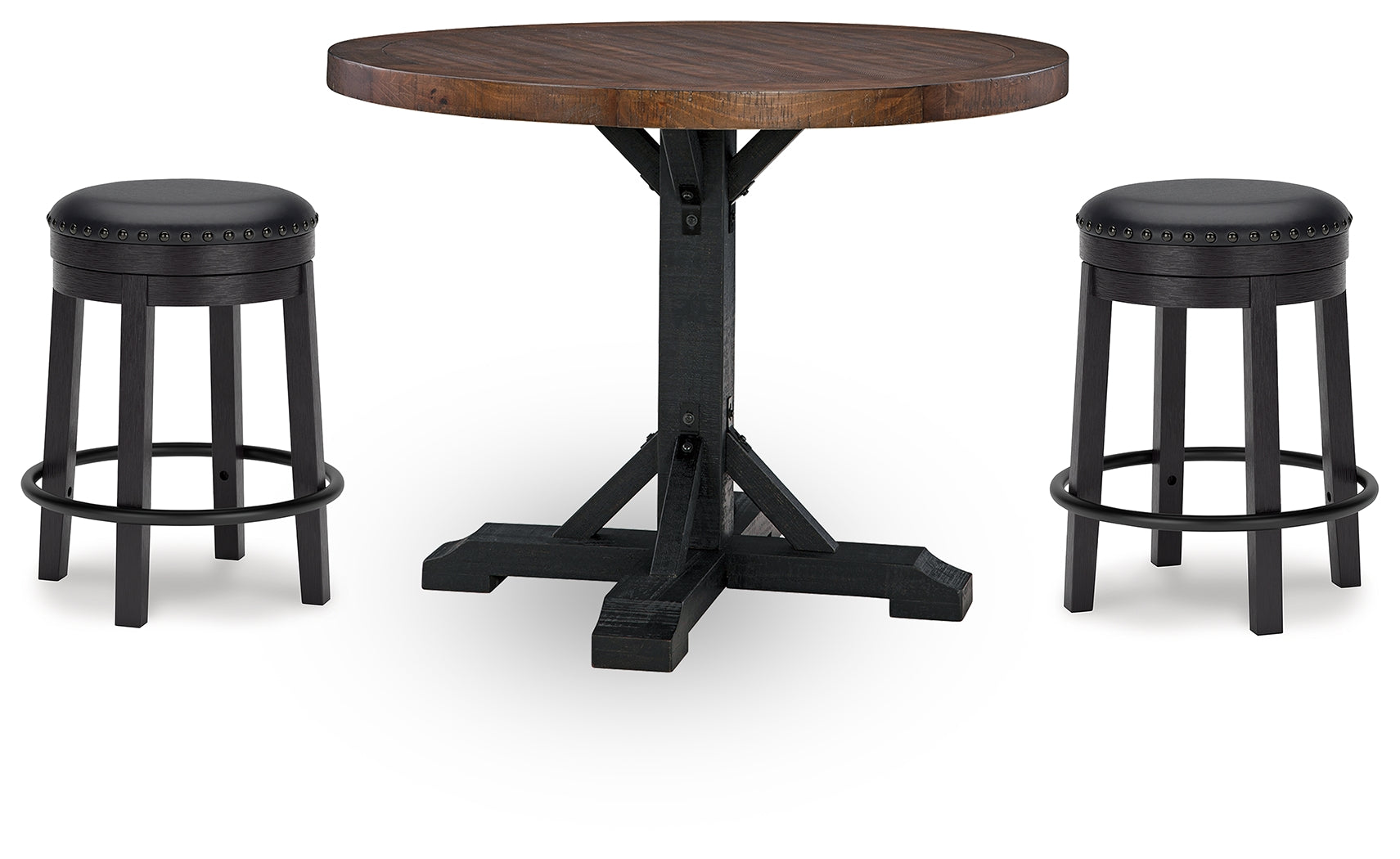 Hoover Furniture Outlet - Ashley Furniture - Valebeck Counter Height Dining Table and 2 Barstools - Counter Height Dining Table and 2 Barstools / Multi - D546D28