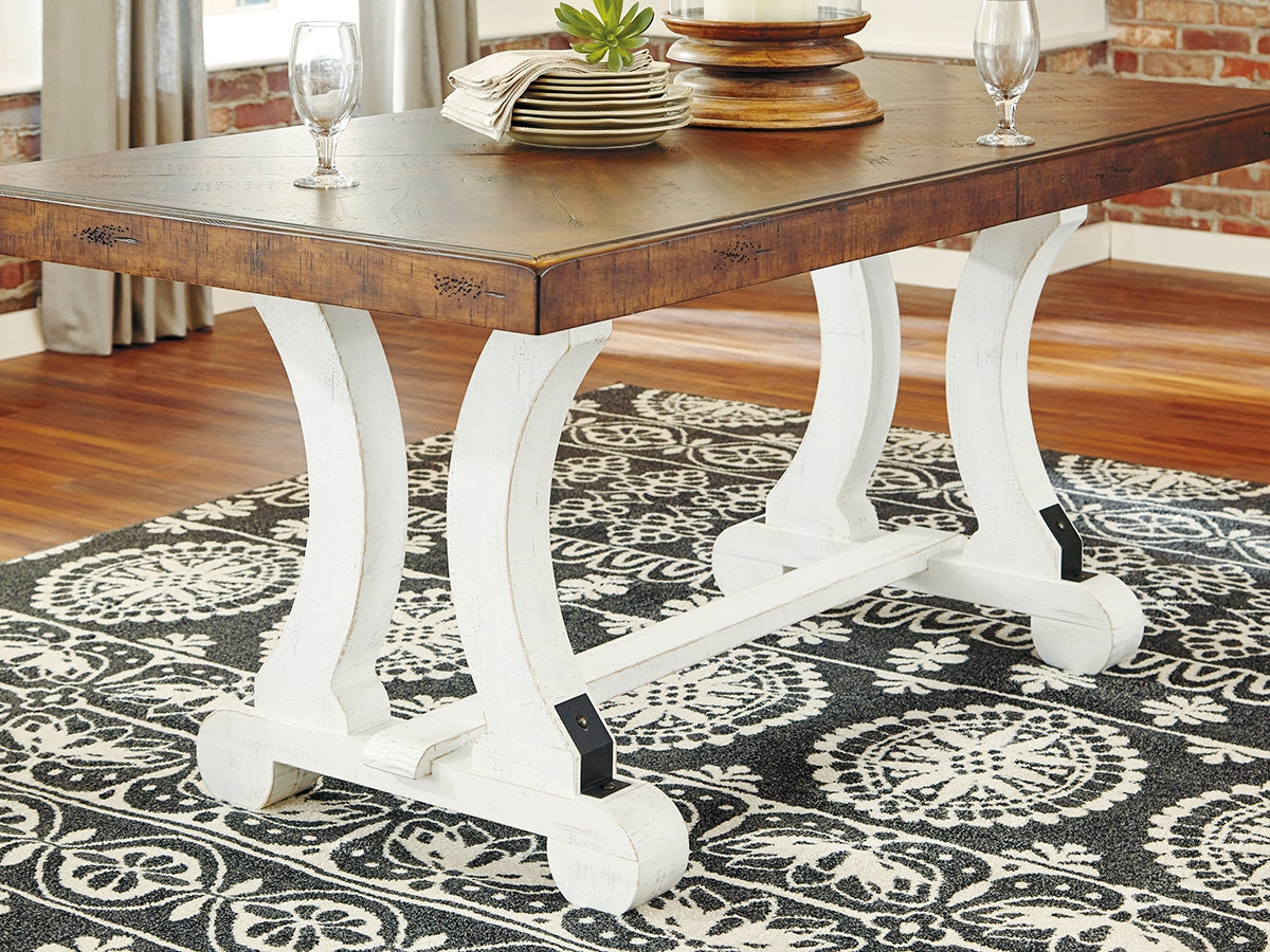 Hoover Furniture Outlet - Ashley Furniture - Valebeck Dining Table - Rectangular Dining Room Table / White/Brown - D546-35