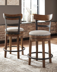 Hoover Furniture Outlet - Ashley Furniture - Valebeck Counter Height Bar Stool - UPH Swivel Barstool (1/CN) - D546-424