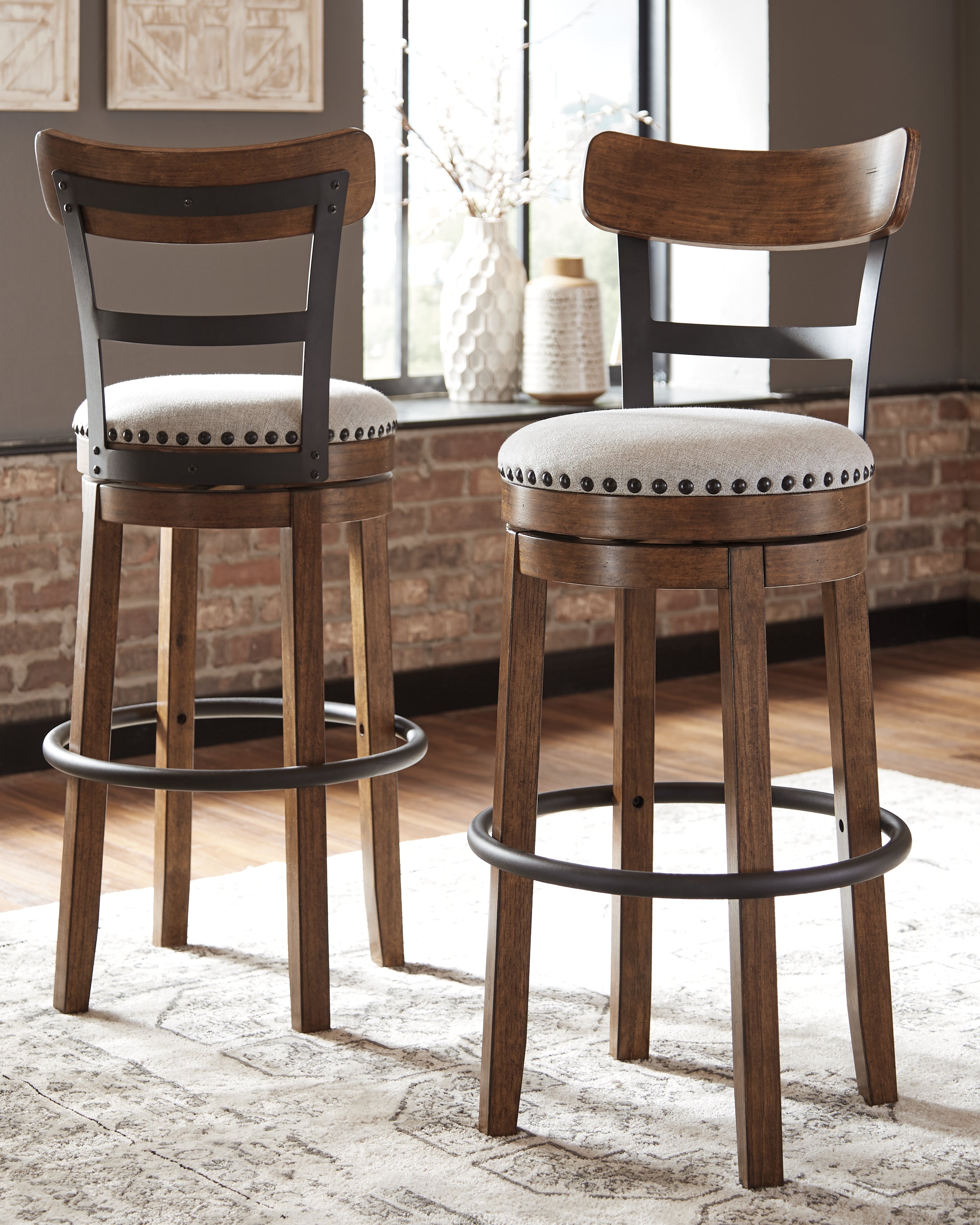 Hoover Furniture Outlet - Ashley Furniture - Valebeck Bar Height Bar Stool - Tall UPH Swivel Barstool(1/CN) / Brown - D546-430