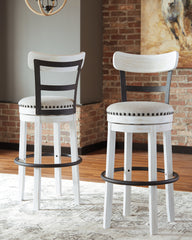 Hoover Furniture Outlet - Ashley Furniture - Valebeck Bar Height Bar Stool - Tall UPH Swivel Barstool(1/CN) / White - D546-530