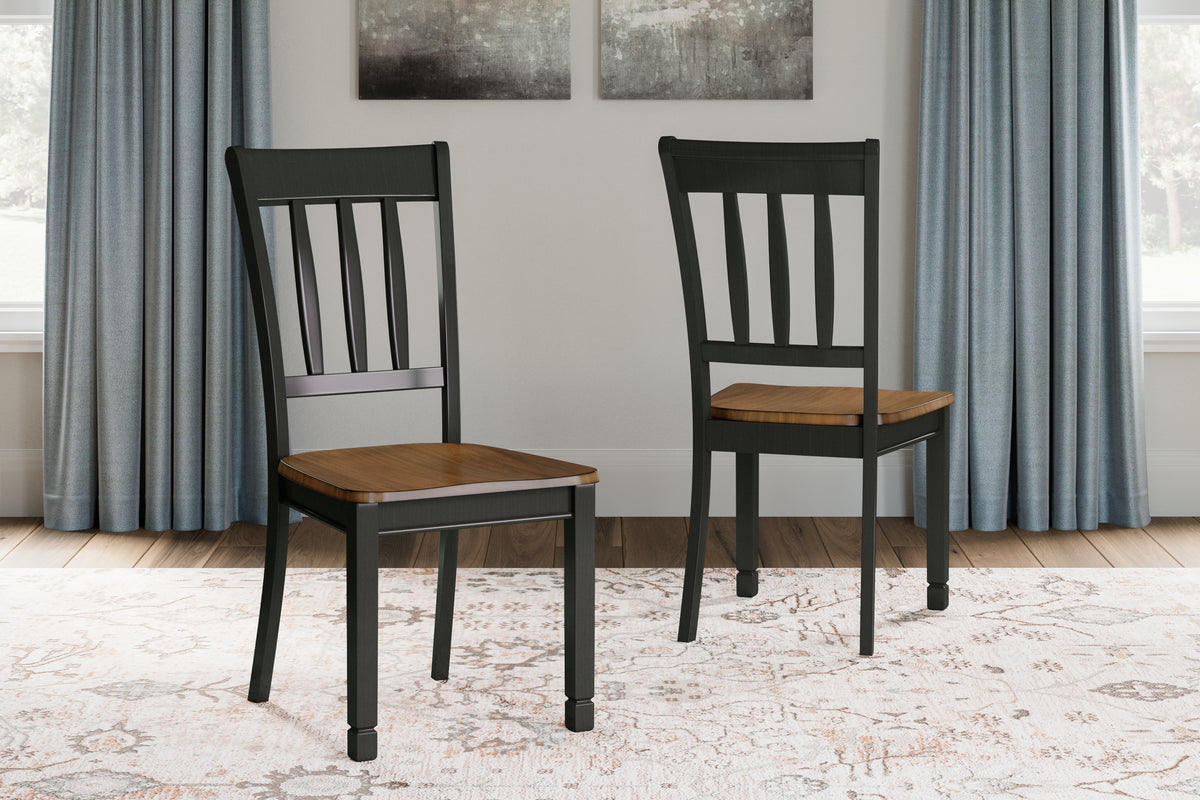 Hoover Furniture Outlet - Ashley Furniture - Owingsville Dining Chair (Set of 2) - Dining Chair (Set of 2) / Black/Brown - D580-02X2