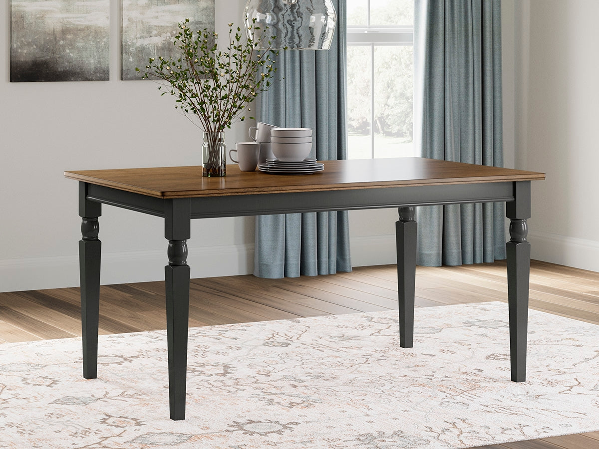 Hoover Furniture Outlet - Ashley Furniture - Owingsville Dining Table - Rectangular Dining Room Table / Black/Brown - D580-25