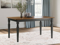 Hoover Furniture Outlet - Ashley Furniture - Owingsville Dining Table - Rectangular Dining Room Table / Black/Brown - D580-25
