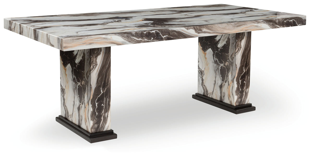 Hoover Furniture Outlet - Ashley Furniture - Jeshina Dining Table - Dining Table / Dark Brown/Beige - PCD581D4