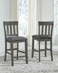 Hoover Furniture Outlet - Ashley Furniture - Hallanden Counter Height Bar Stool (Set of 2) - Counter Height Bar Stool (Set of 2) / Two-tone Gray - D589-124X2