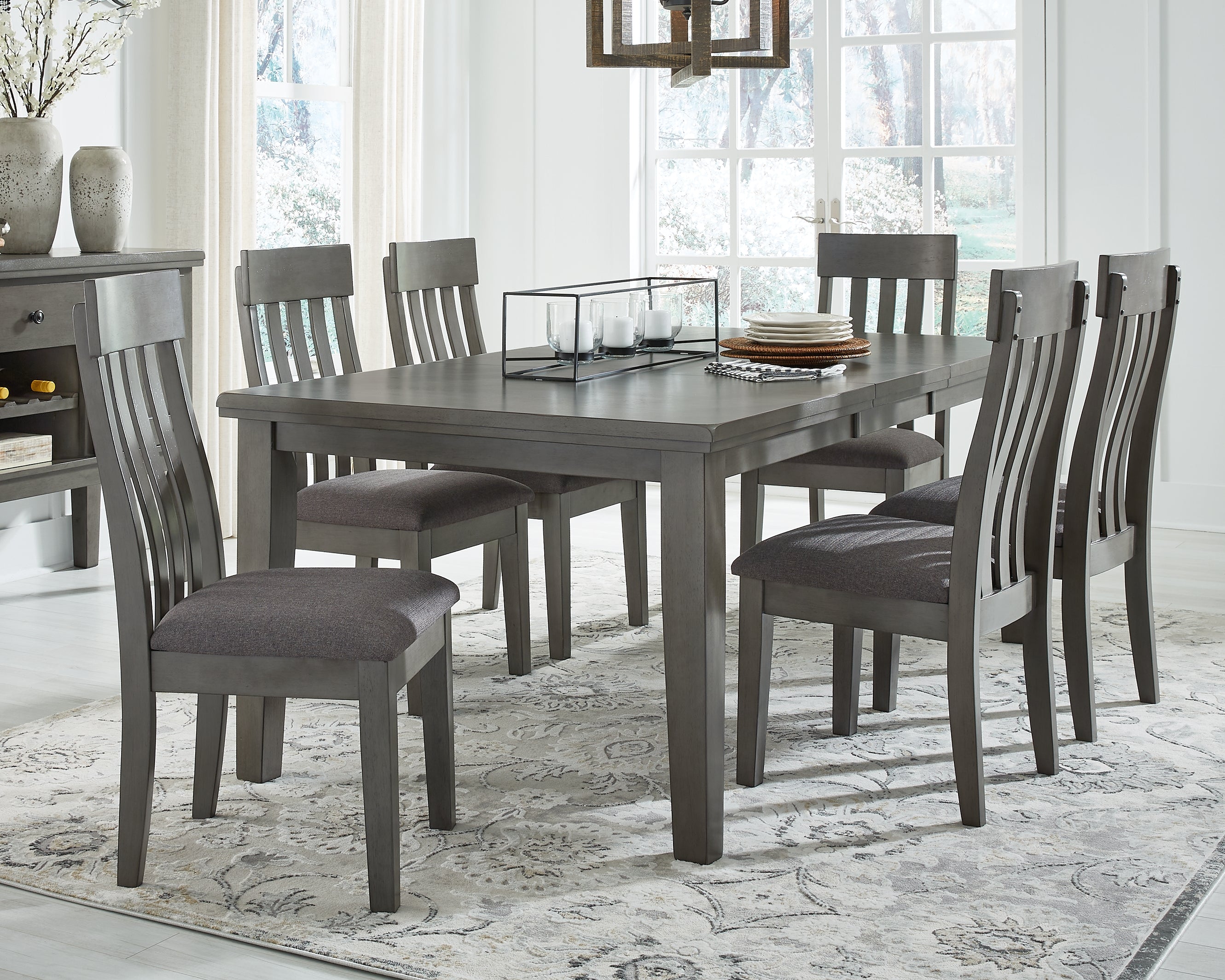 Hoover Furniture Outlet - Ashley Furniture - Hallanden Dining Extension Table - RECT DRM Butterfly EXT Table / Gray - D589-35