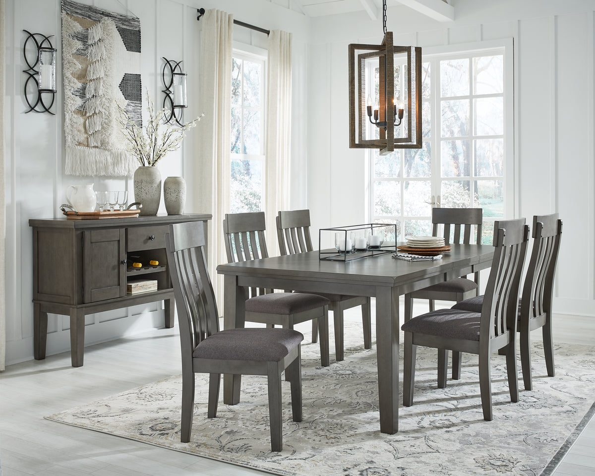 Hoover Furniture Outlet - Ashley Furniture - Hallanden Dining Table, 6 Chairs and Server - Dining Table, 6 Chairs and Server - D589D5