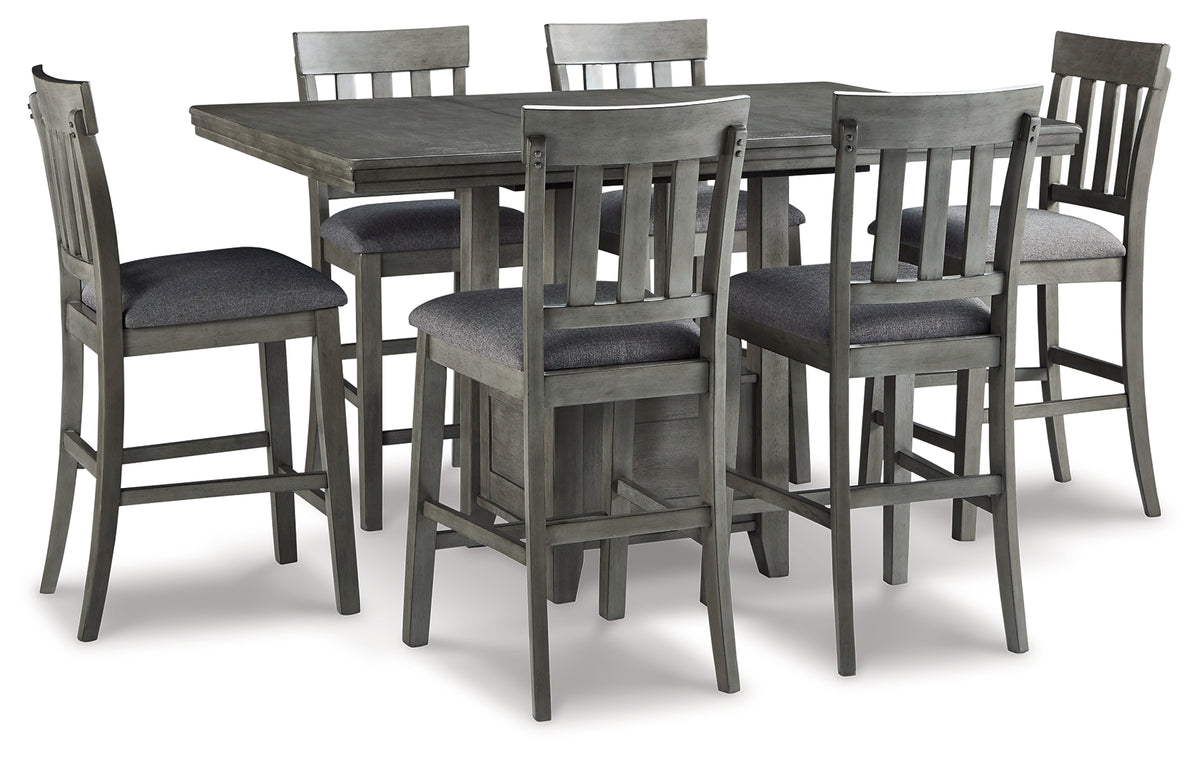 Hoover Furniture Outlet - Ashley Furniture - Hallanden Counter Height Dining Table and 6 Barstools - Counter Height Dining Table and 6 Barstools - D589D4