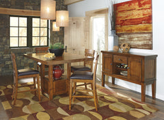 Hoover Furniture Outlet - Ashley Furniture - Ralene Counter Height Dining Extension Table - RECT DRM Counter EXT Table / Medium Brown - D594-42