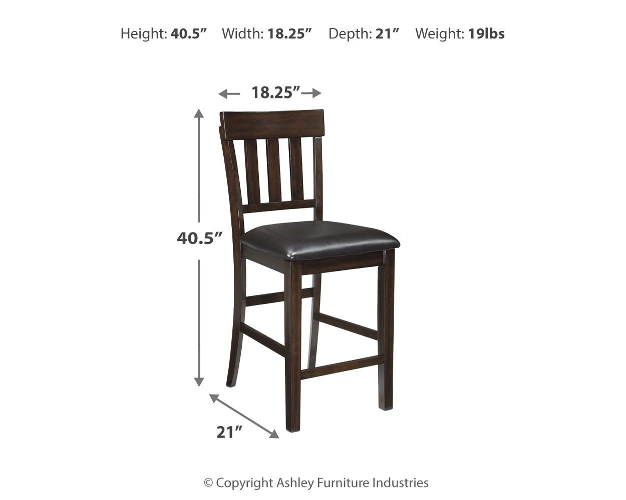 Haddigan Counter Height Dining Table, 4 Barstools and Server