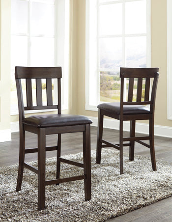 Hoover Furniture Outlet - Ashley Furniture - Haddigan Counter Height Bar Stool (Set of 2) - Counter Height Bar Stool (Set of 2) / Dark Brown - D596-124X2