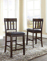 Hoover Furniture Outlet - Ashley Furniture - Haddigan Counter Height Bar Stool (Set of 2) - Counter Height Bar Stool (Set of 2) / Dark Brown - D596-124X2