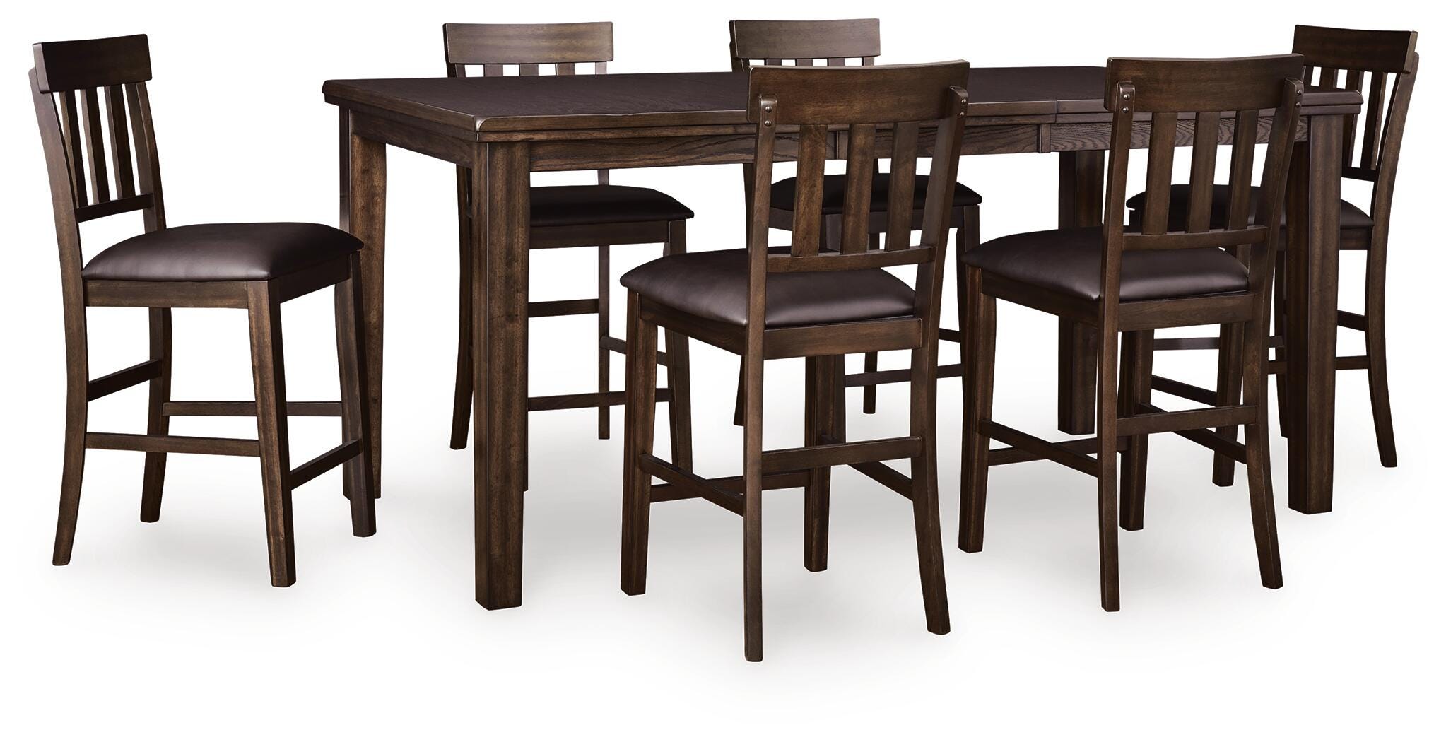 Hoover Furniture Outlet - Ashley Furniture - Haddigan Counter Height Dining Table and 6 Barstools - Counter Height Dining Table and 6 Barstools - D596D11