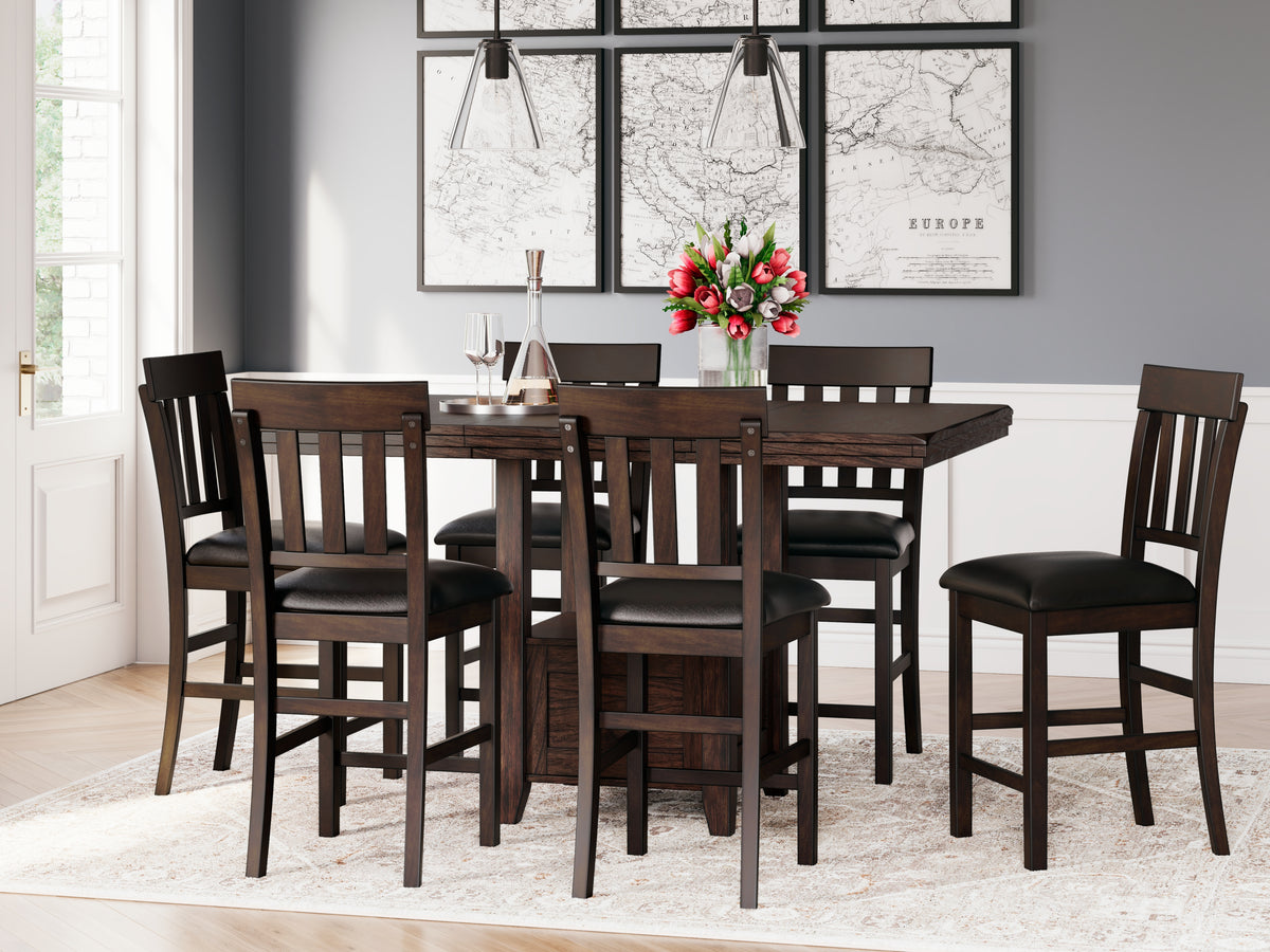 Hoover Furniture Outlet - Ashley Furniture - Haddigan Counter Height Dining Extension Table - RECT DRM Counter EXT Table / Dark Brown - D596-42