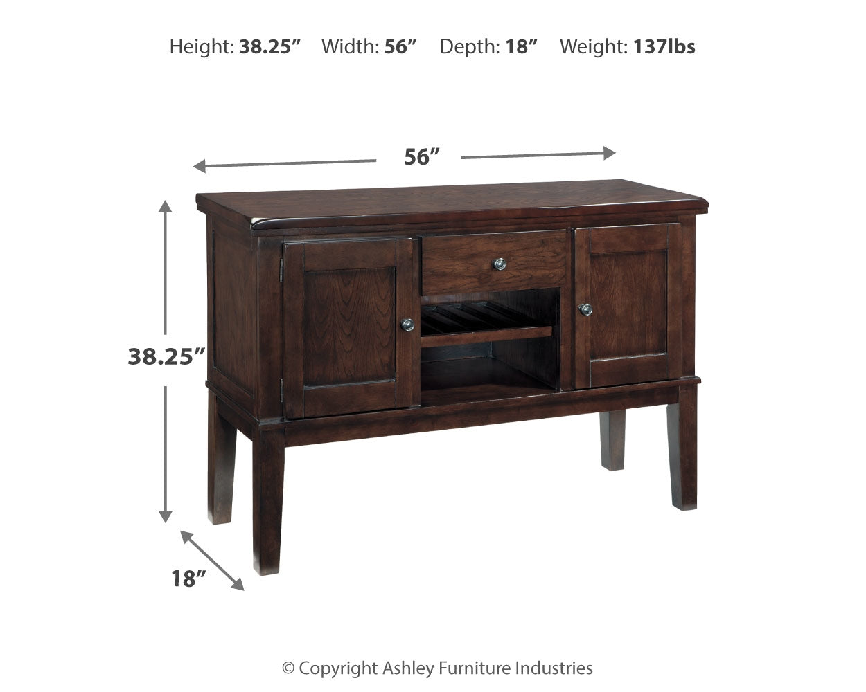 Haddigan Counter Height Dining Table, 4 Barstools and Server