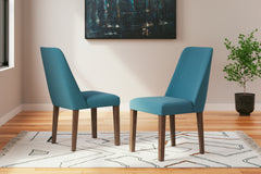 Hoover Furniture Outlet - Ashley Furniture - Lyncott Dining Chair (Set of 2) - Dining Chair (Set of 2) / Blue/Brown - D615-03X2