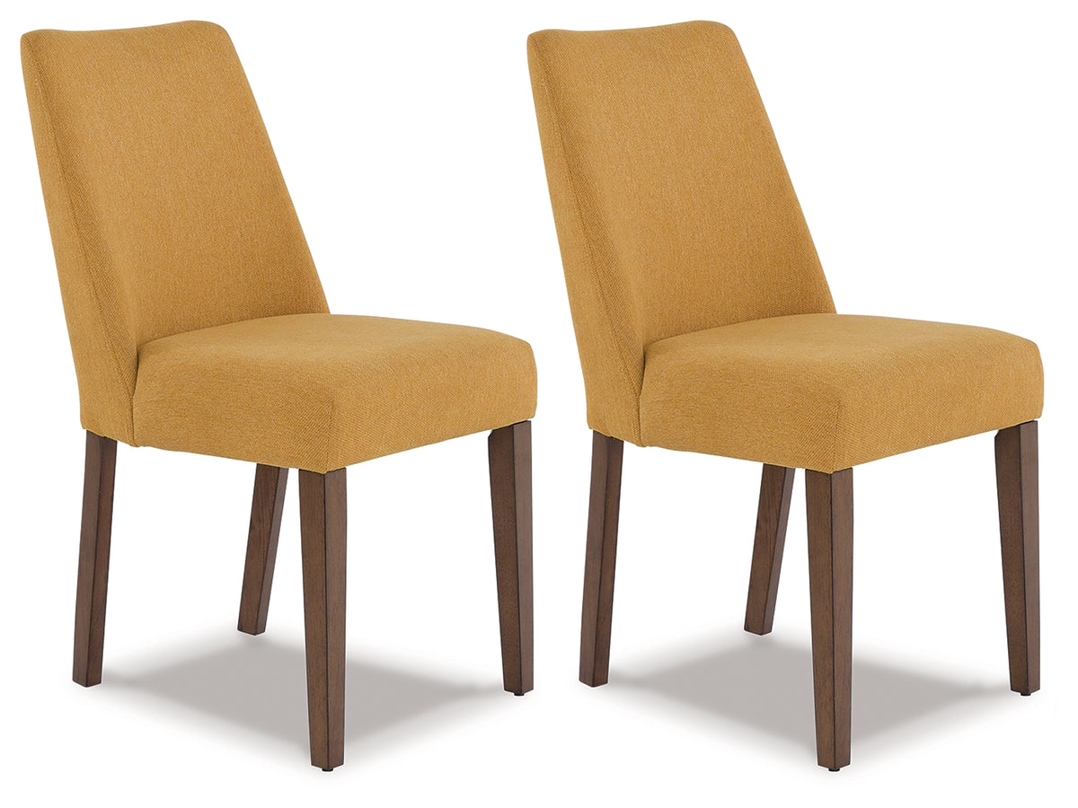 Hoover Furniture Outlet - Ashley Furniture - Lyncott Dining Chair (Set of 2) - Dining Chair (Set of 2) / Mustard/Brown - D615-04X2