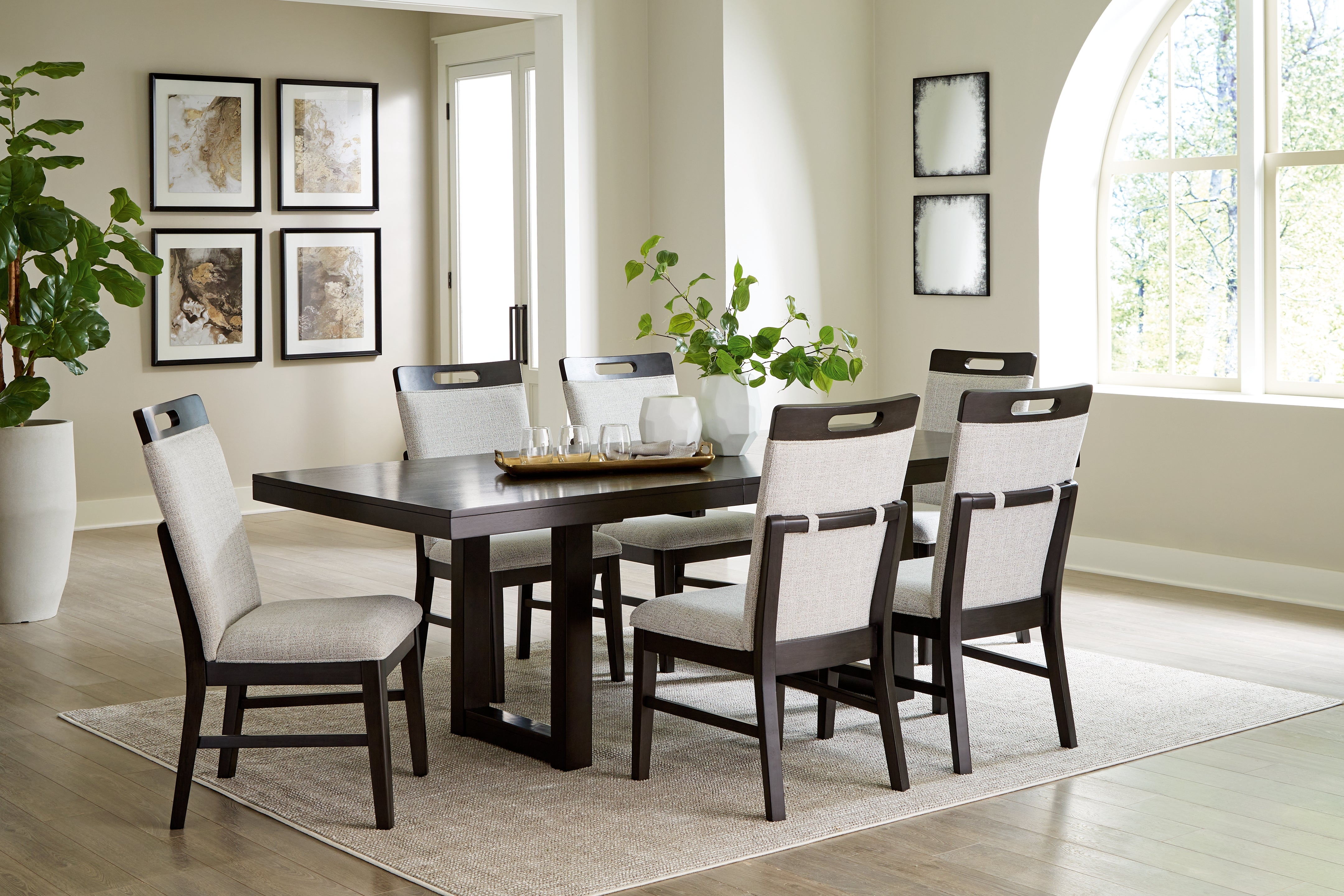 Hoover Furniture Outlet - Ashley Furniture - Neymorton Dining Table and 6 Chairs - Dining Table and 6 Chairs - D618D2