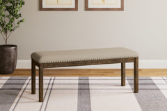 Hoover Furniture Outlet - Ashley Furniture - Moriville Dining Bench - Upholstered Bench / Beige / 48"W x 17"D x 20"H - D631-00