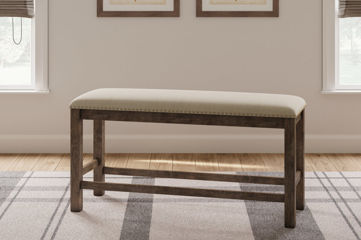 Hoover Furniture Outlet - Ashley Furniture - Moriville Counter Height Dining Bench - Double UPH Bench (1/CN) / Beige / 49"W x 17"D x 25"H - D631-09