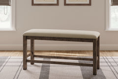Hoover Furniture Outlet - Ashley Furniture - Moriville Counter Height Dining Bench - Double UPH Bench (1/CN) / Beige / 49"W x 17"D x 25"H - D631-09