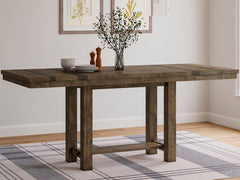 Hoover Furniture Outlet - Ashley Furniture - Moriville Counter Height Dining Extension Table - RECT DRM Counter EXT Table / Grayish Brown - D631-32
