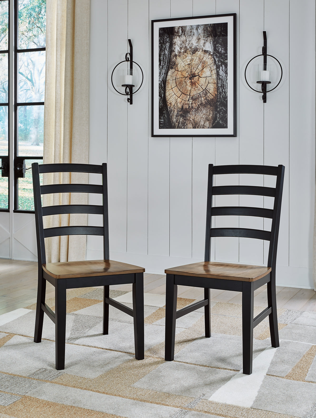 Hoover Furniture Outlet - Ashley Furniture - Wildenauer Dining Chair (Set of 2) - Dining Chair (Set of 2) / Brown/Black - D634-01X2
