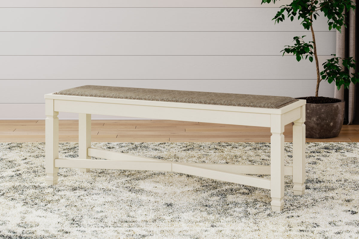 Hoover Furniture Outlet - Ashley Furniture - Bolanburg Dining Bench - Large UPH Dining Room Bench / Two-tone / 50"W x 15"D x 20"H - D647-00