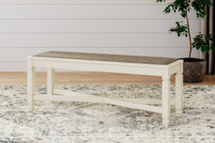 Hoover Furniture Outlet - Ashley Furniture - Bolanburg Dining Bench - Large UPH Dining Room Bench / Two-tone / 50"W x 15"D x 20"H - D647-00