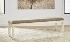 Hoover Furniture Outlet - Ashley Furniture - Bolanburg 65" Dining Bench - Extra Large UPH DRM Bench / Two-tone / 65"W x 16"D x 20"H - D647-08