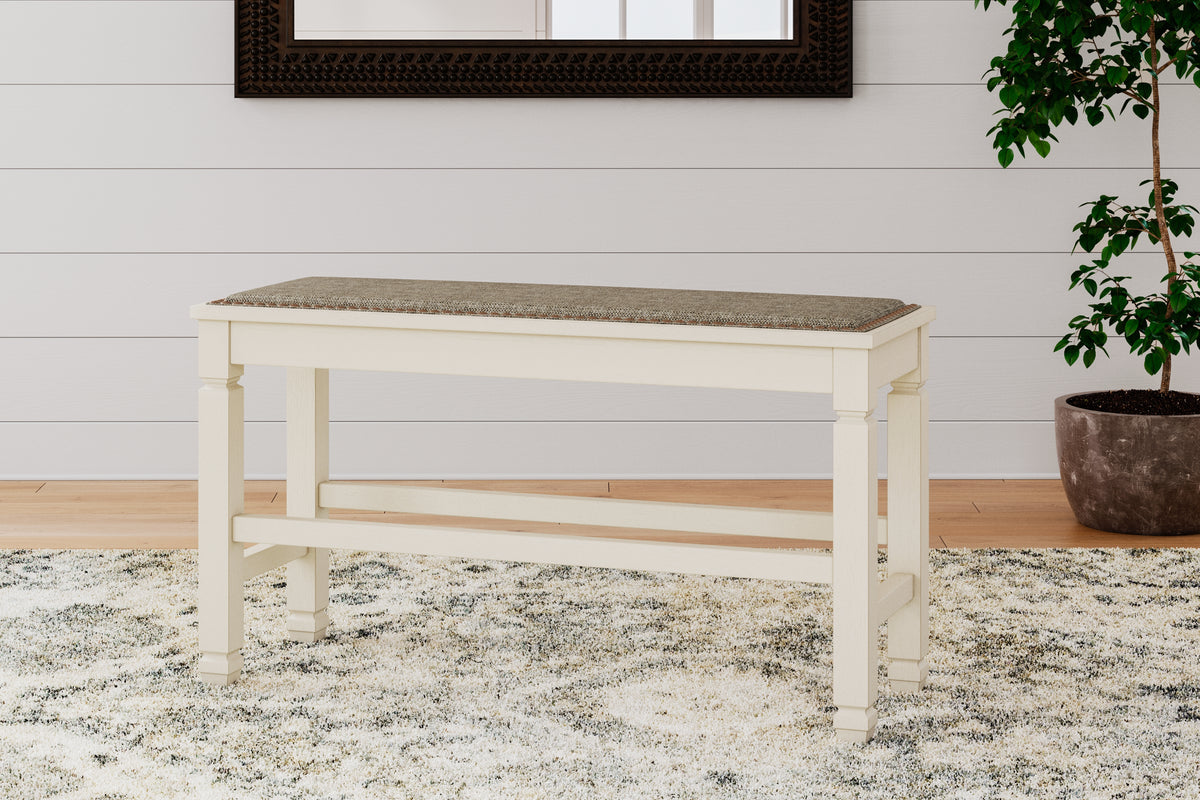 Hoover Furniture Outlet - Ashley Furniture - Bolanburg Counter Height Dining Bench - DBL Counter UPH Bench (1/CN) / Two-tone / 42"W x 15"D x 24"H - D647-09