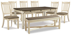 Hoover Furniture Outlet - Ashley Furniture - Bolanburg Dining Table, 6 Chairs, and Bench - Dining Table, 6 Chairs, and Bench - D647D26
