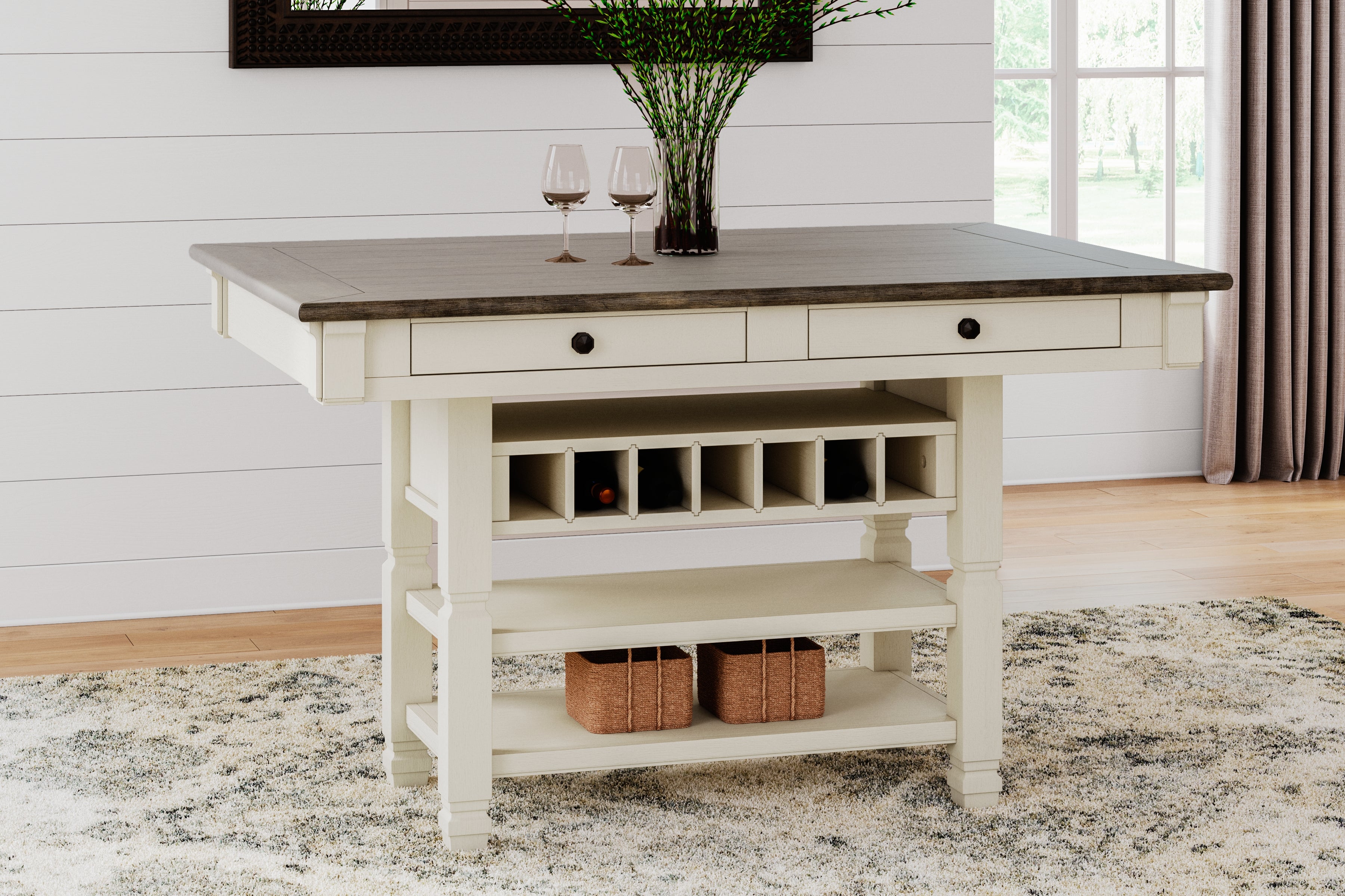 Hoover Furniture Outlet - Ashley Furniture - Bolanburg Counter Height Dining Table - RECT Dining Room Counter Table / Two-tone - D647-32