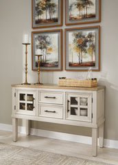 Hoover Furniture Outlet - Ashley Furniture - Shaybrock Dining Server - Dining Room Server / Antique White/Brown - D683-60