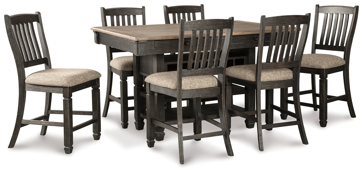 Hoover Furniture Outlet - Ashley Furniture - Tyler Creek Counter Height Dining Table and 6 Barstools - Counter Height Dining Table and 6 Barstools - D736D5