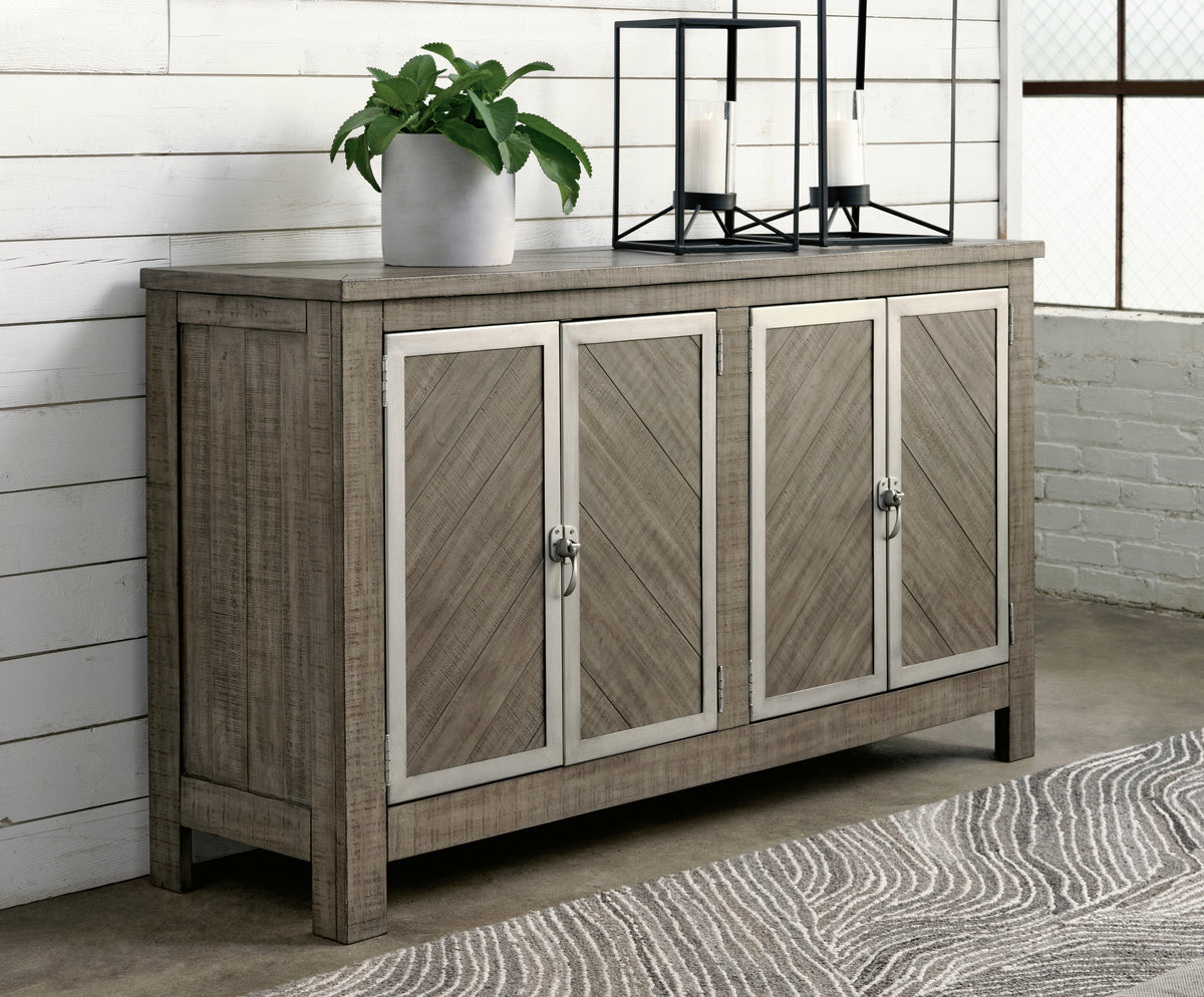 Hoover Furniture Outlet - Ashley Furniture - Krystanza Dining Server - Dining Room Server / Weathered Gray - D766-60