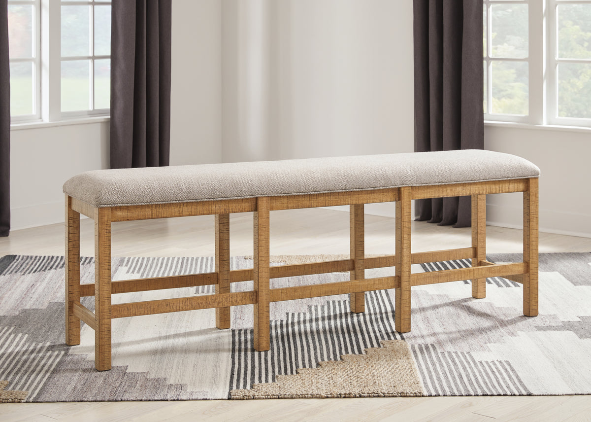 Hoover Furniture Outlet - Ashley Furniture - Havonplane 72" Counter Height Dining Bench - XL Counter UPH DRM Bench / Brown / 72"W x 18"D x 26"H - D773-09