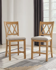 Hoover Furniture Outlet - Ashley Furniture - Havonplane Barstool (Set of 2) - Barstool (Set of 2) / Brown - D773-124X2